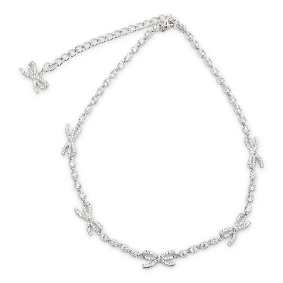 Self-Portrait Silver-Tone Delicate Bow Necklace