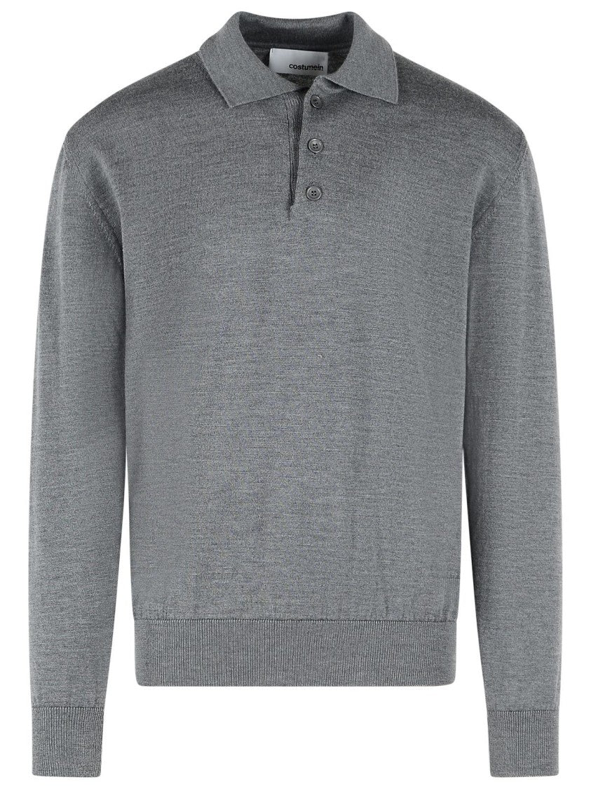 Costumein Micro Ribbed Grey Merino Wool Sweater