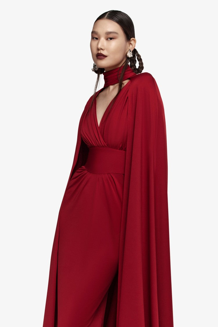 Saiid Kobeisy Jersey Dress With Cape