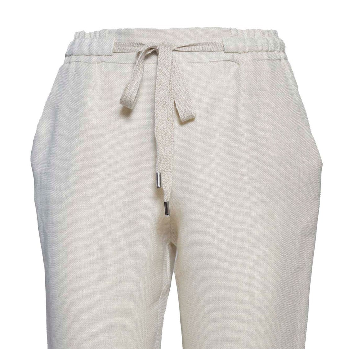 Barba Joke Straight Trousers In Beige Linen