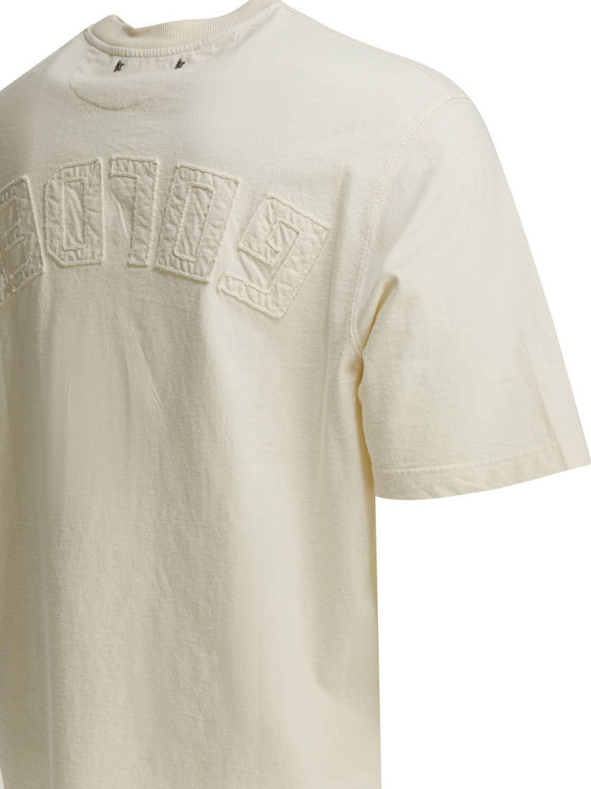 Golden Goose Relaxed Fit Cotton T-Shirt With Subtle Raised Lettering