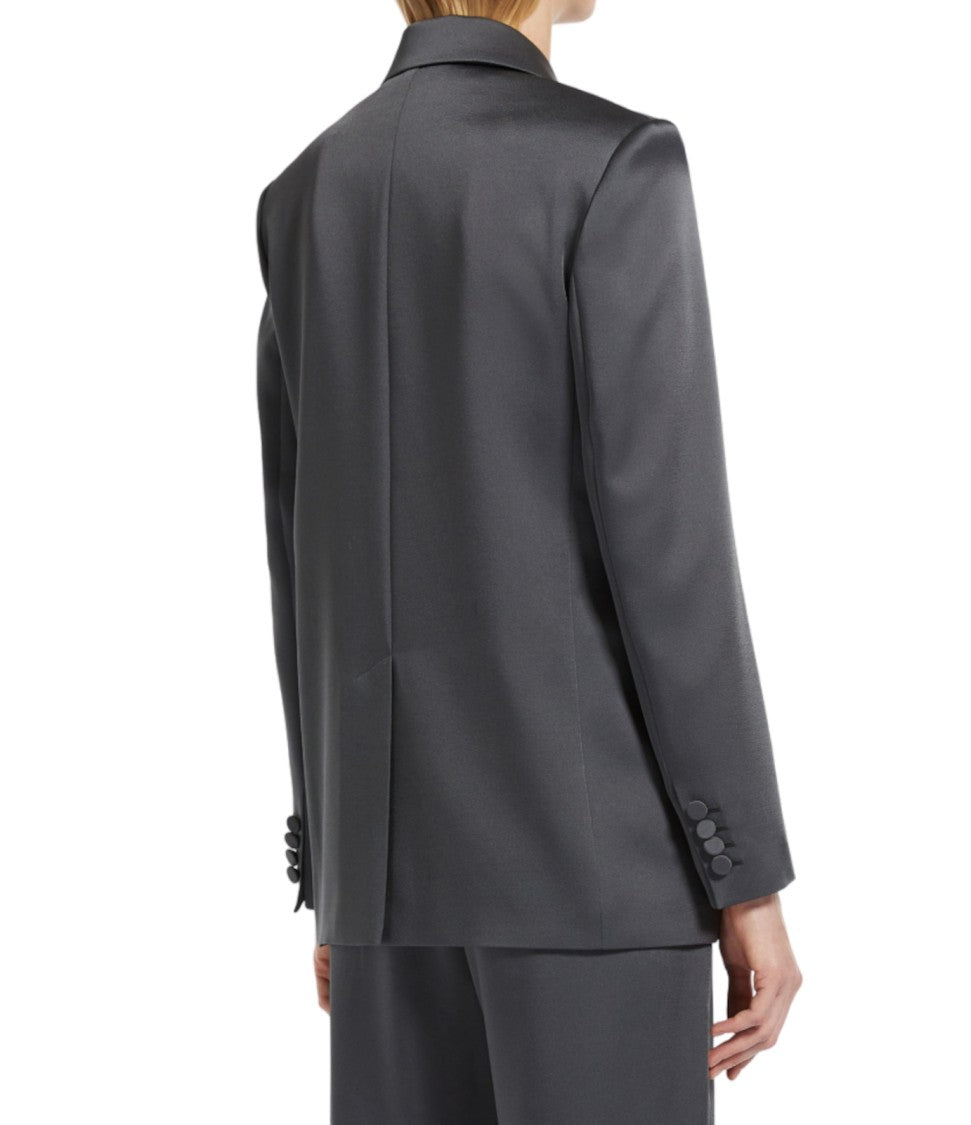 Max Mara Double-Breasted Envers Satin Blazer