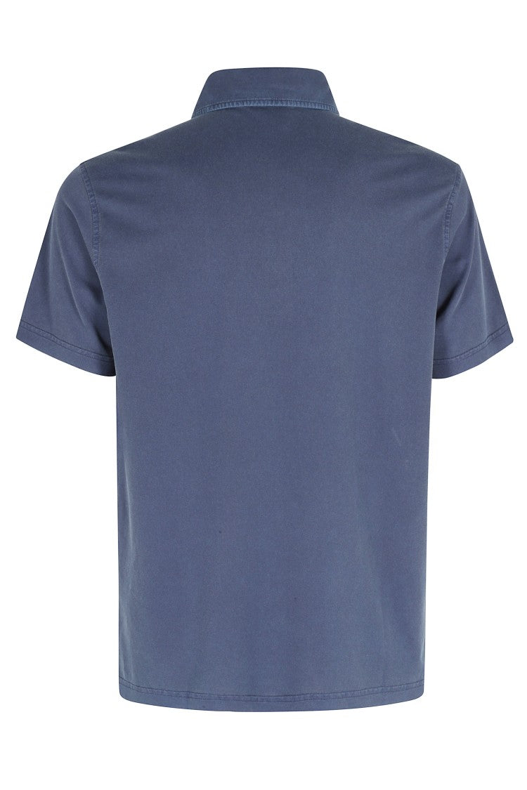 Fay Blue Polo Jersey Frosted Embroidery Cotton Polo Shirt