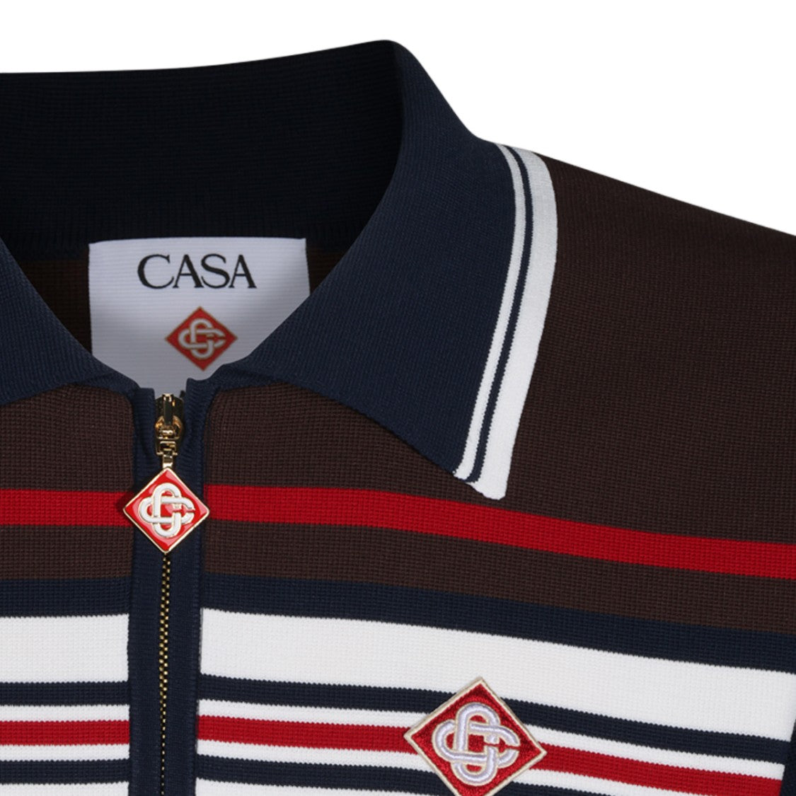 Casablanca Zip-Up Sweater With Structured Collar And Sporty Detailing