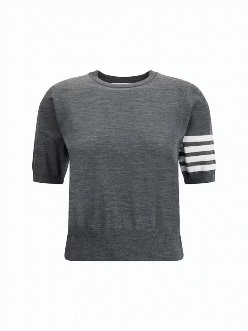 Thom Browne Fitted Knit Top In Fine Merino Wool