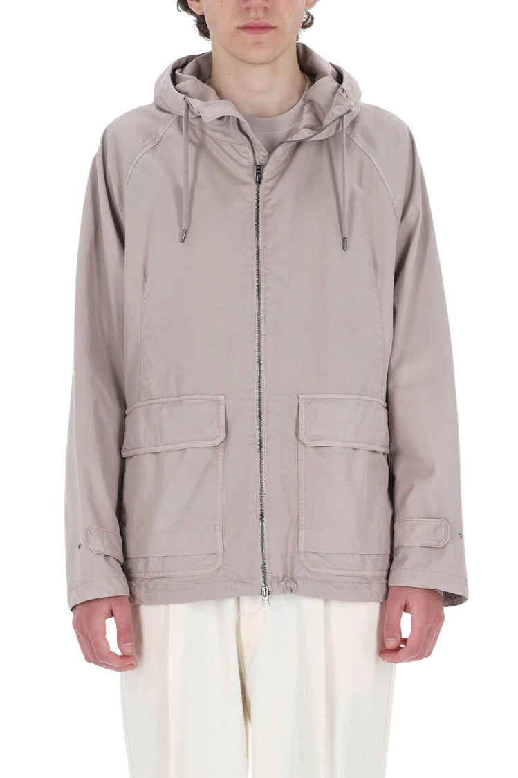 Herno Technical Cotton Gabardine Hooded Jacket