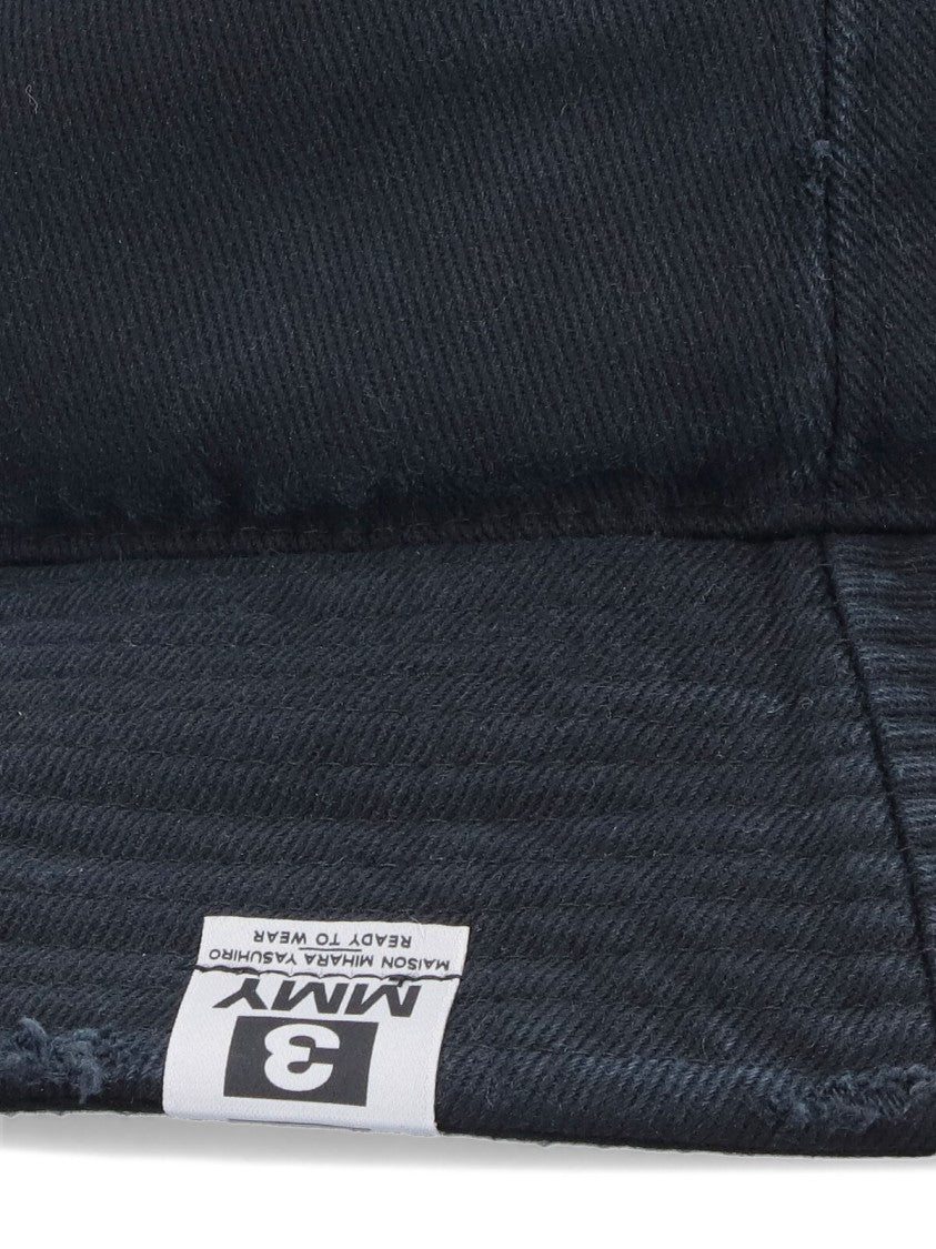 Maison Mihara Yasuhiro Wide Brim Bucket Hat With Contrasting Embroidered Logo Patch