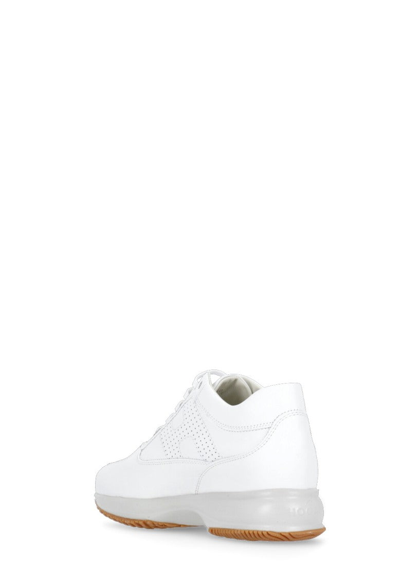 Hogan White Interactive Breathable Details Sneakers