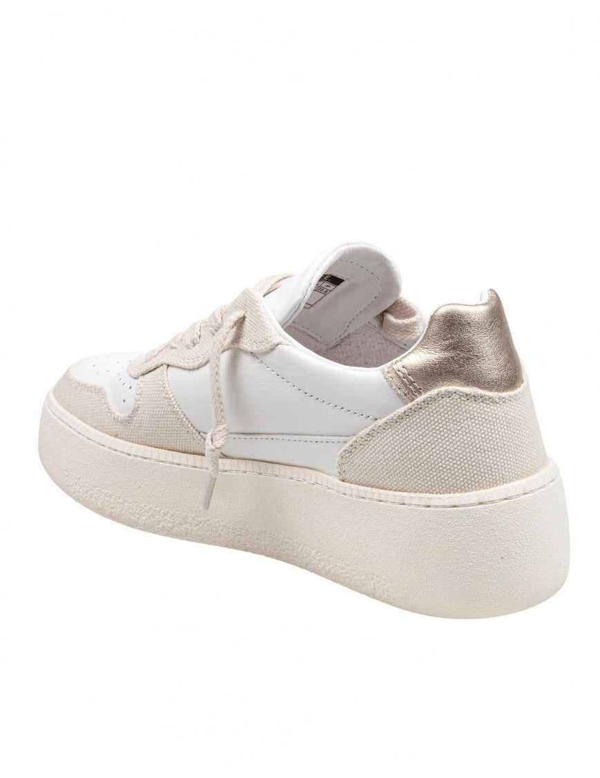 D.A.T.E Sneakers Court Platform In Leather And Fabric
