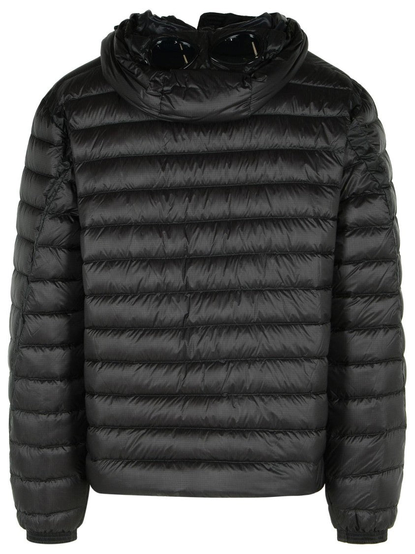 C.P. Company Quilted Black Polyamide Down Jacket With Integrated Glasses