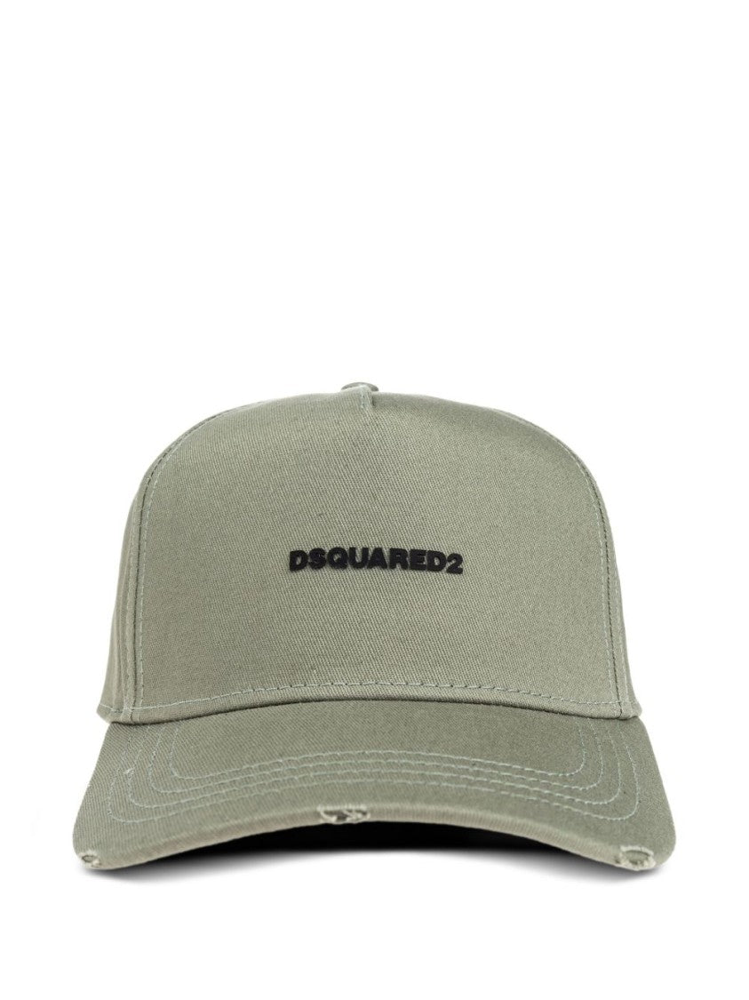 Dsquared2 Olive Green Embroidered Logo Cap With Adjustable Strap