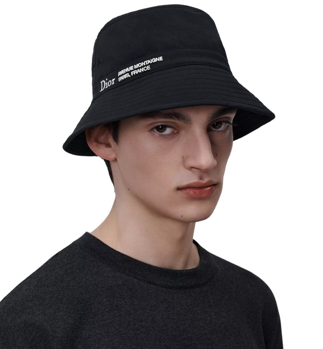 Christian Dior Black Soft Crown Embroidered Hat