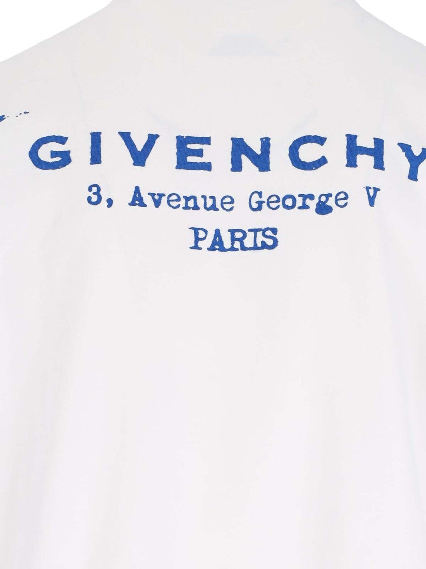 Givenchy White Logo Print Cotton T-Shirt