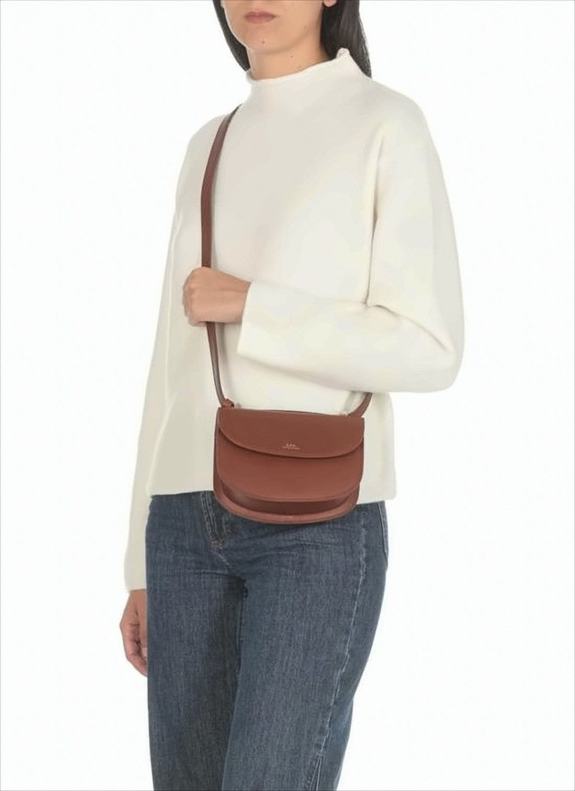 A.P.C. Structured Calf Leather Crossbody Bag