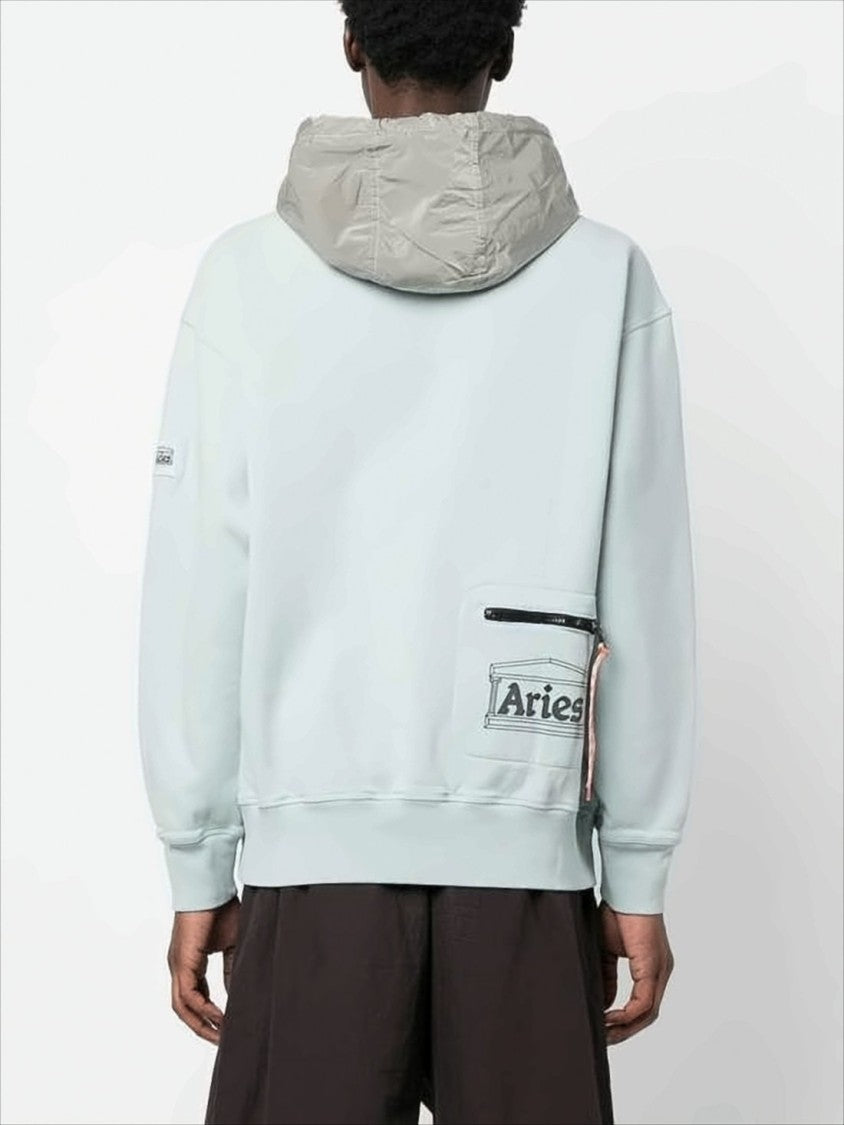 Aries Arise Light Blue Relaxed Fit Hoodie
