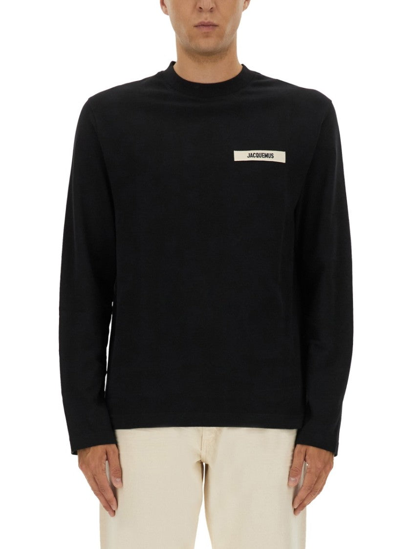 Jacquemus Neutrals Left Chest Logo Cotton T-Shirt