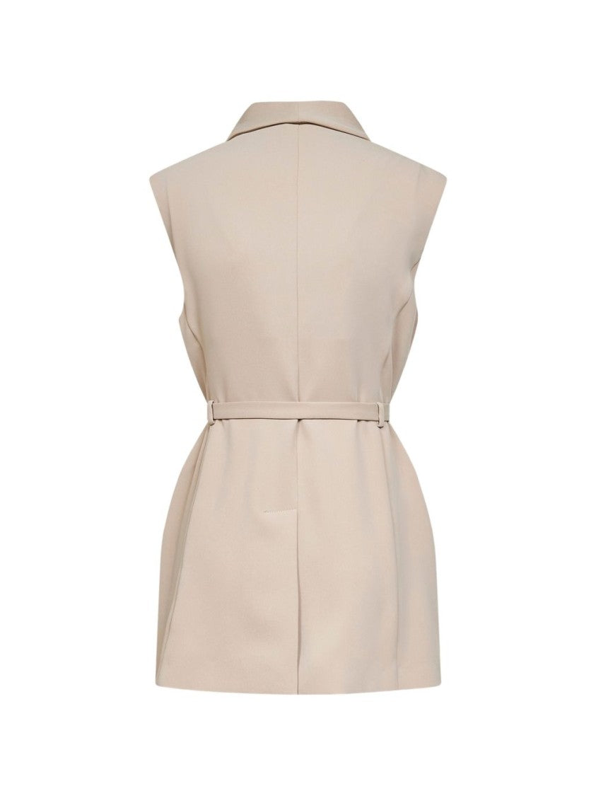 Parosh Sleeveless Jacket With Deep V-Neck