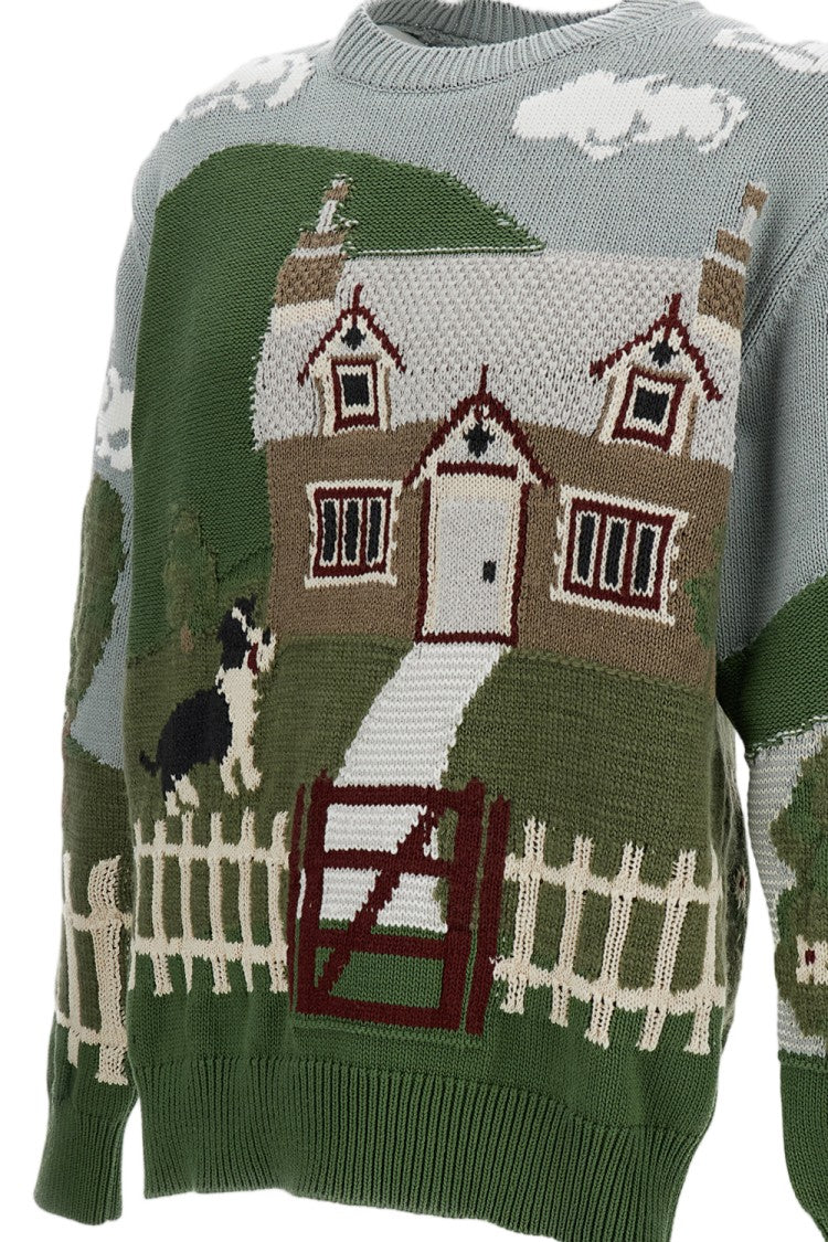 Junya Watanabe Multicolor Folk Intarsia Cotton-Wool Blend Sweater