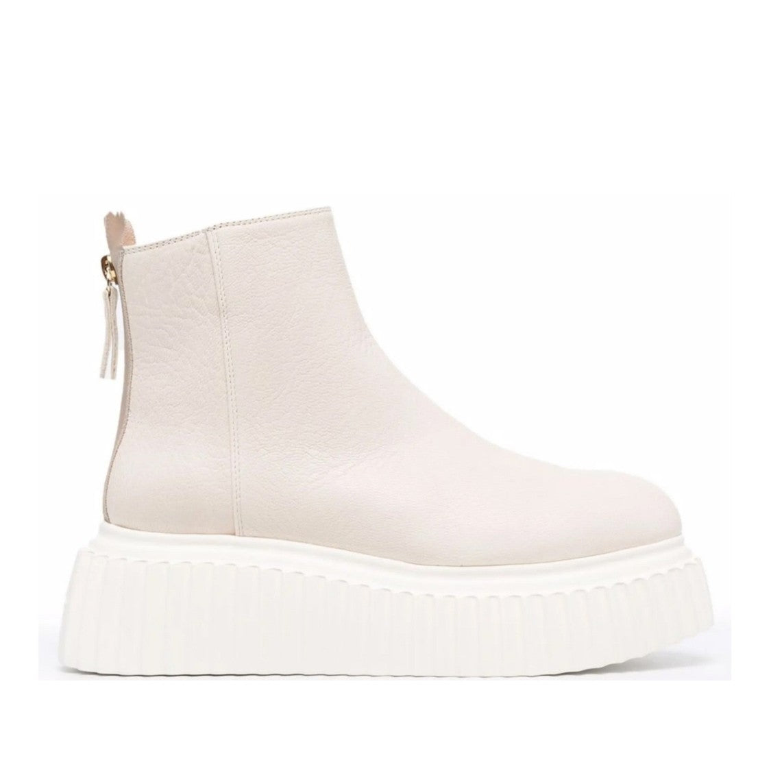 Agl Beige Sandy Plastic High Platform Boots