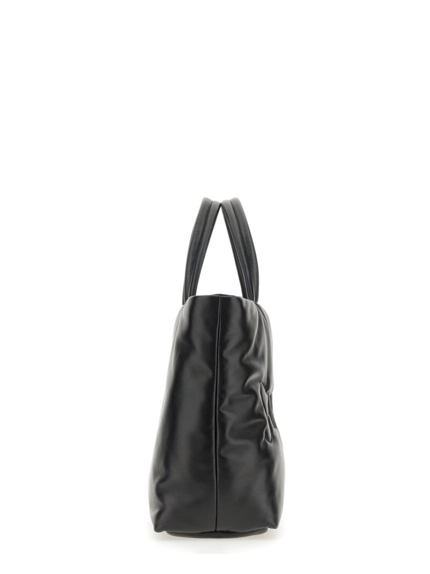 Saint Laurent Spacious Black Lambskin Tote Bag