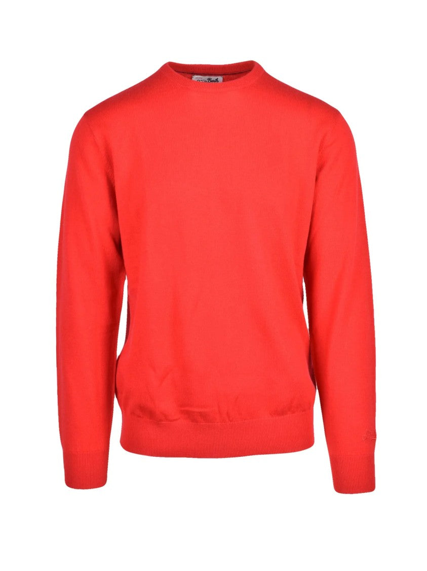 Mc2 Saint Barth Crewneck Sweater In Fine Merino Wool And Cashmere Blend