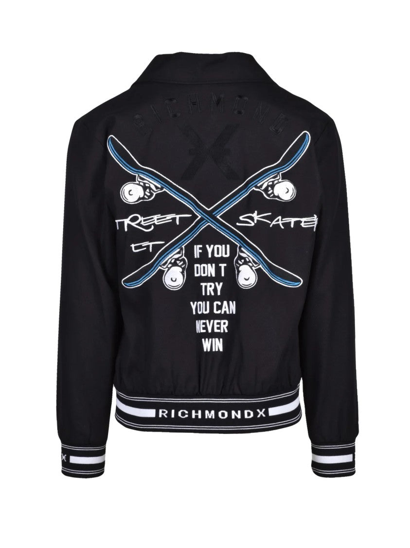 Richmond X Black Cotton College Jacket