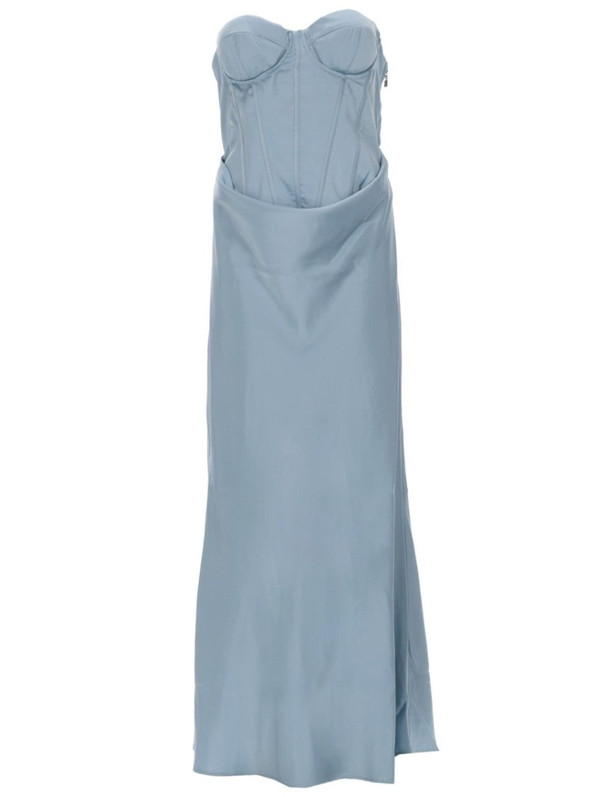 Rotate Satin Structured Corset Evening Dress