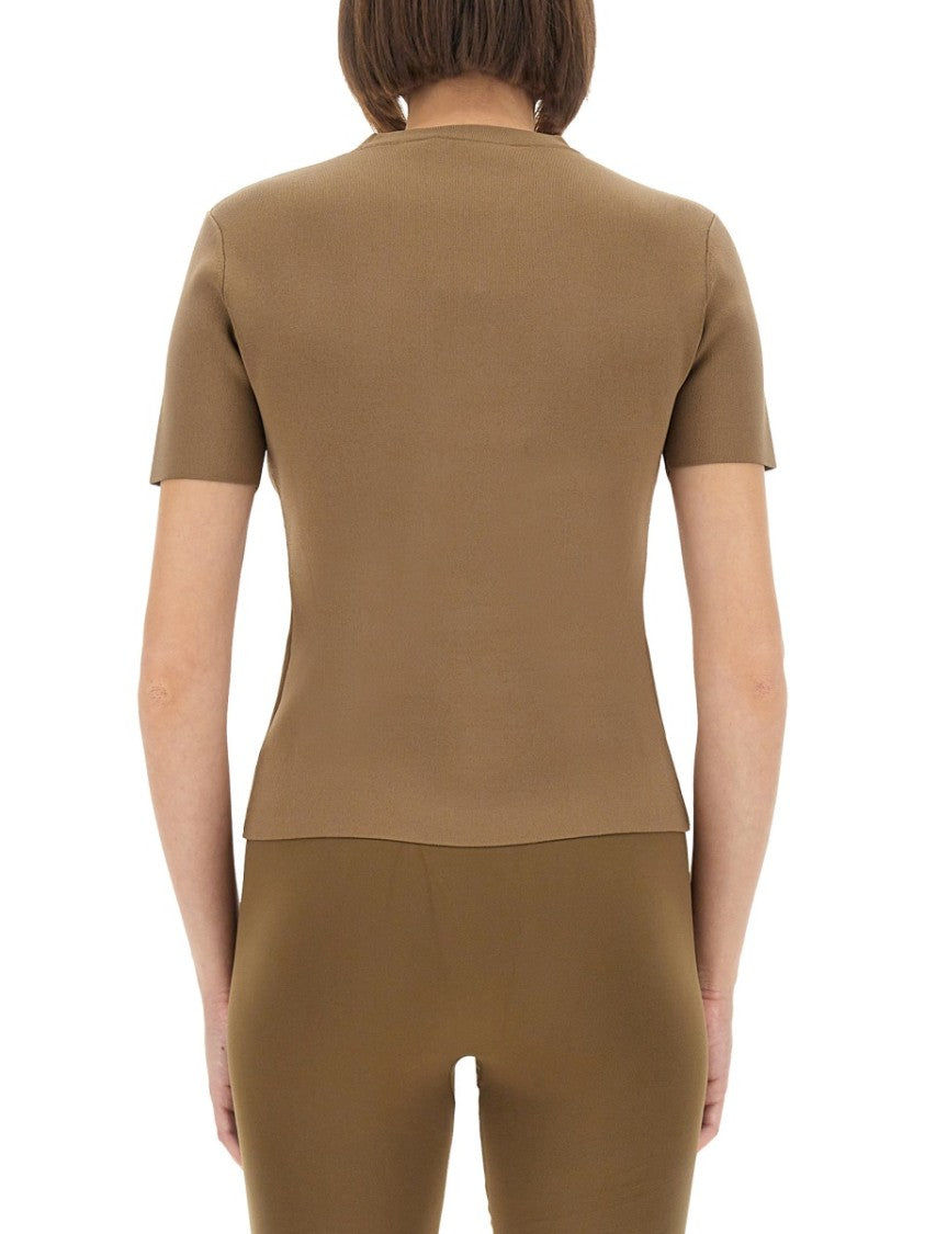 Max Mara Adelio Slim-Fit Brown Viscose-Blend T-Shirt