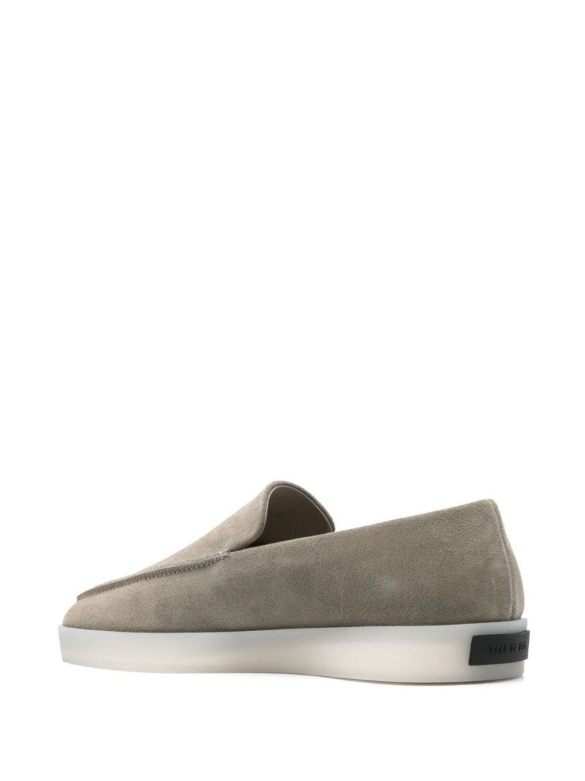 Fear Of God Sage Green Suede Loafers With Rubber Sole