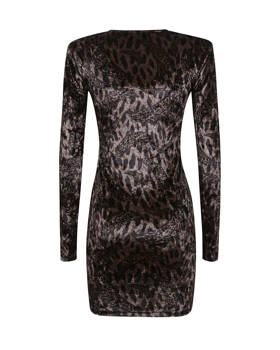 Fiorucci Brown Banimalier Velour Mini Dress