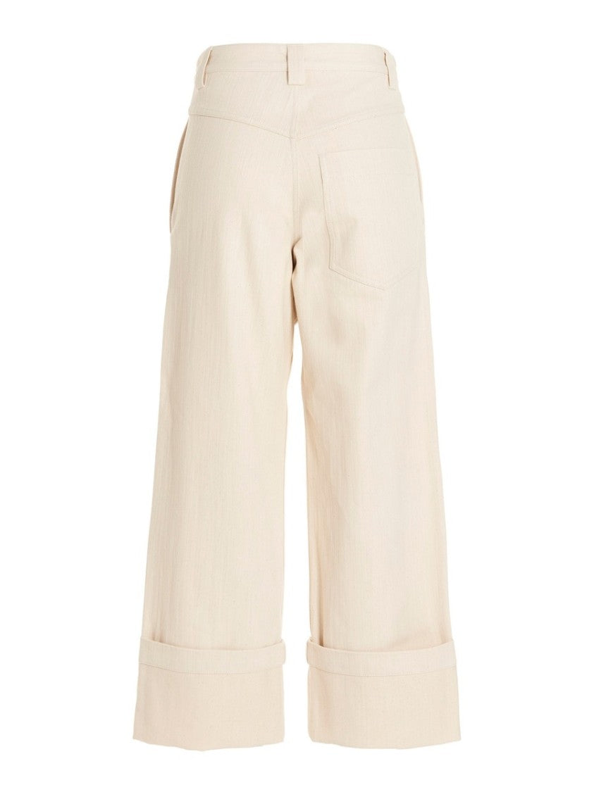 Moncler Genius Cropped Flared Pants With Cuffed Hems