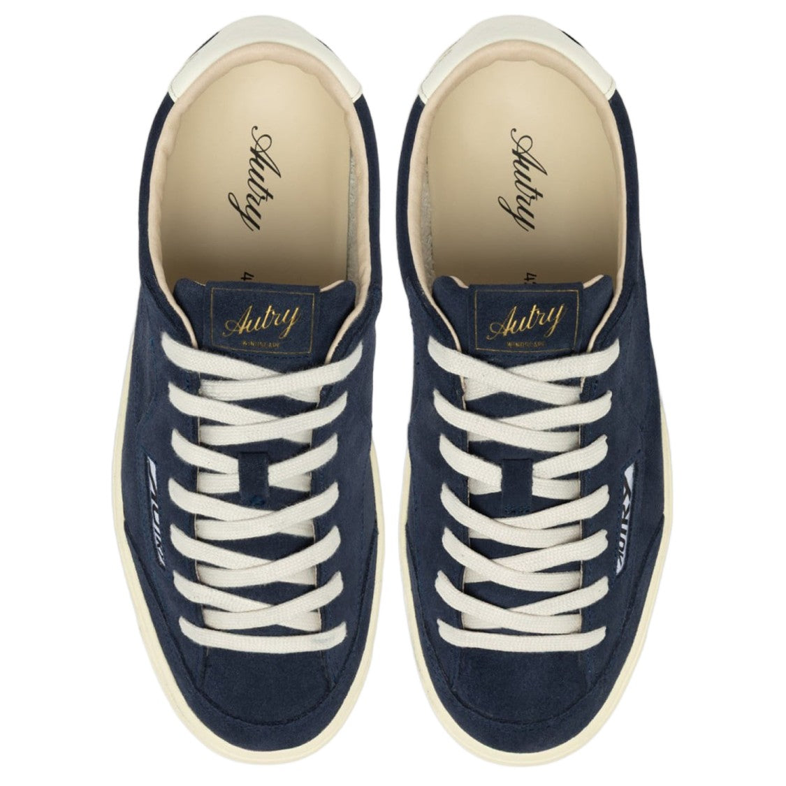 Autry Low-Top Navy Sneakers With Suede And Cowhide Finish