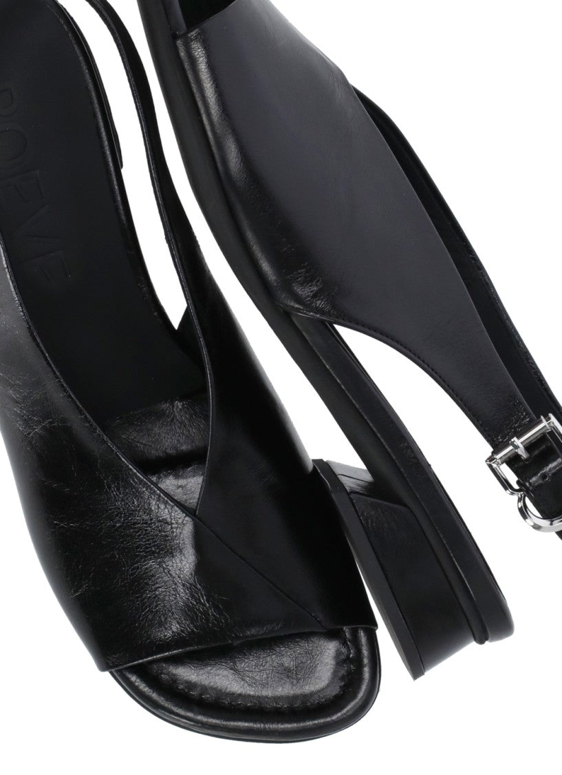 Poeve Black Christin Rear Strap Flats