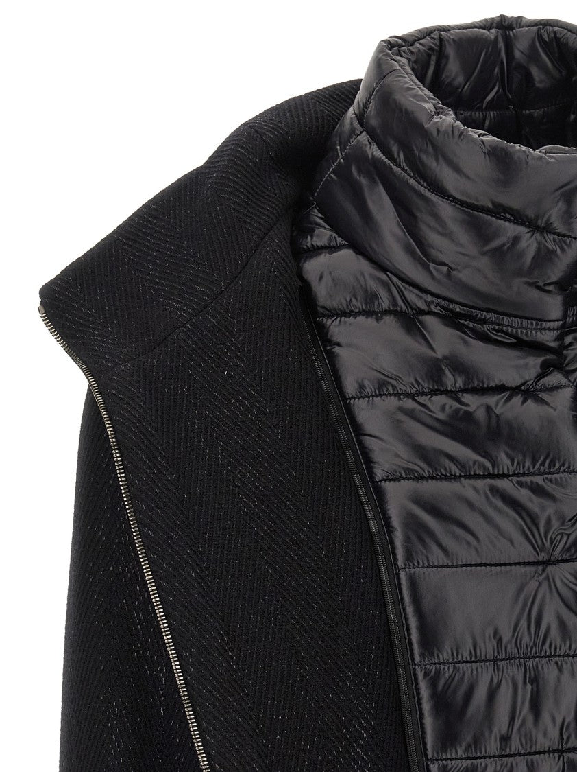 Herno Lamé Thread And Wool Coat