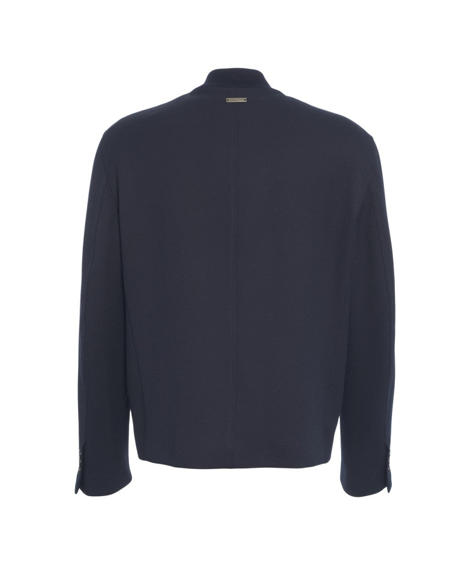 Paolo Pecora Minimalist Blouson Jacket With Clean Zipper Closure