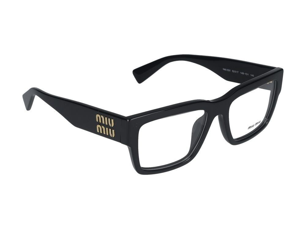 Miu Miu Black 0Mu 02Xv Oversized Square Acetate Eyeglasses