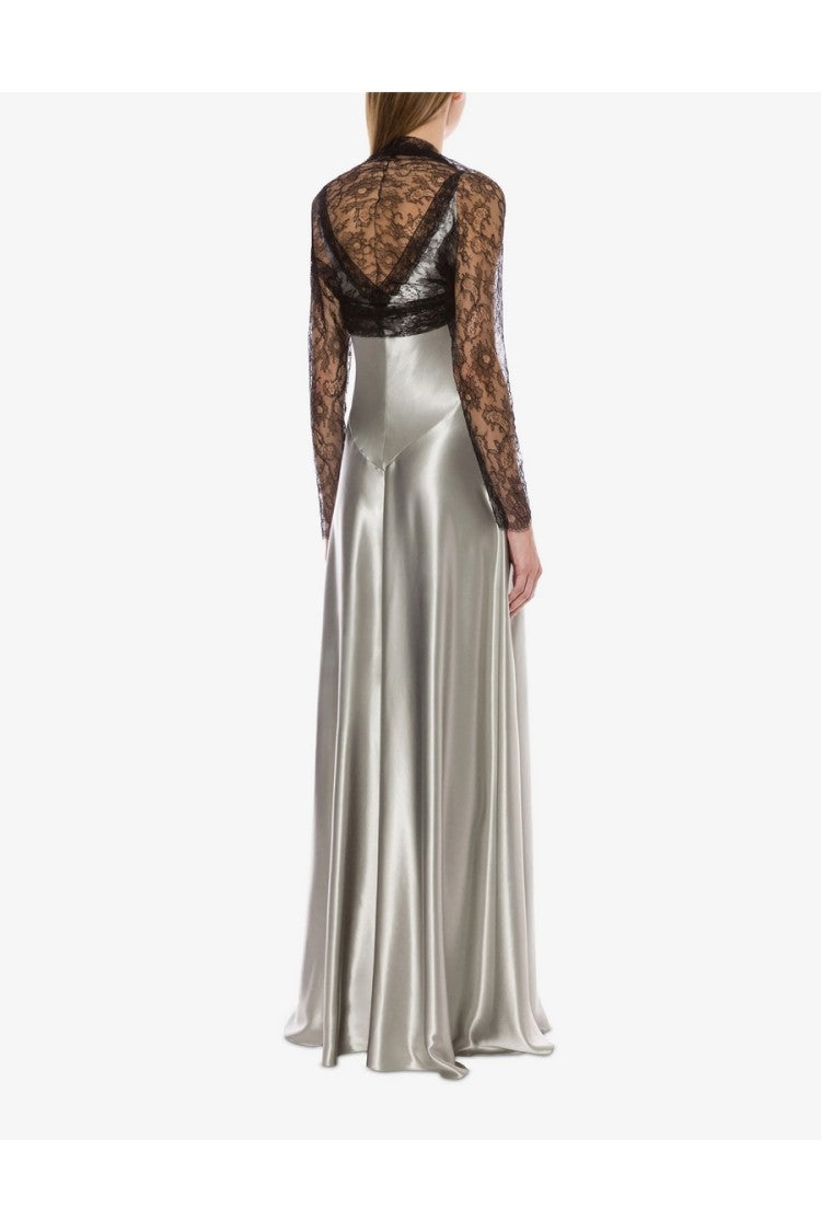Alberta Ferretti Slate Chiffon Maxi Dress