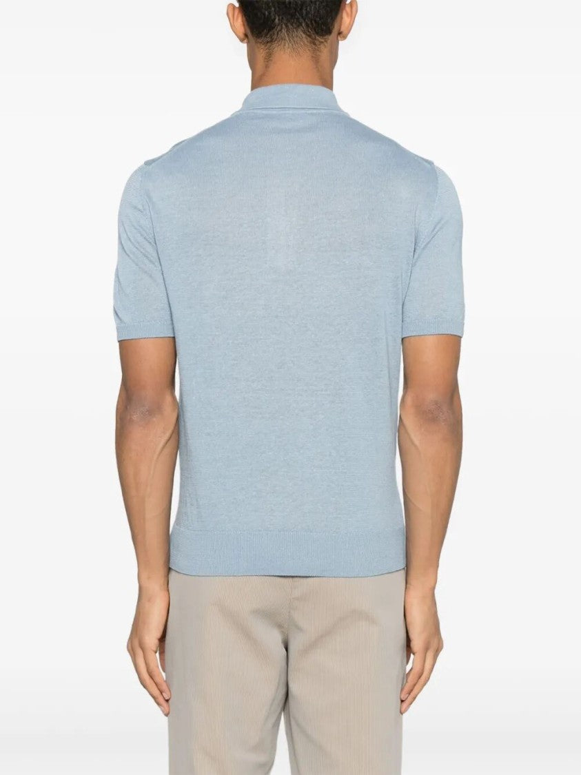 Drumohr Short Sleeve Linen Blend Polo