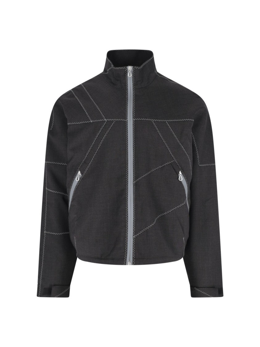 Kiko Kostadinov Brown Fosco Textured Wool Zip Jacket