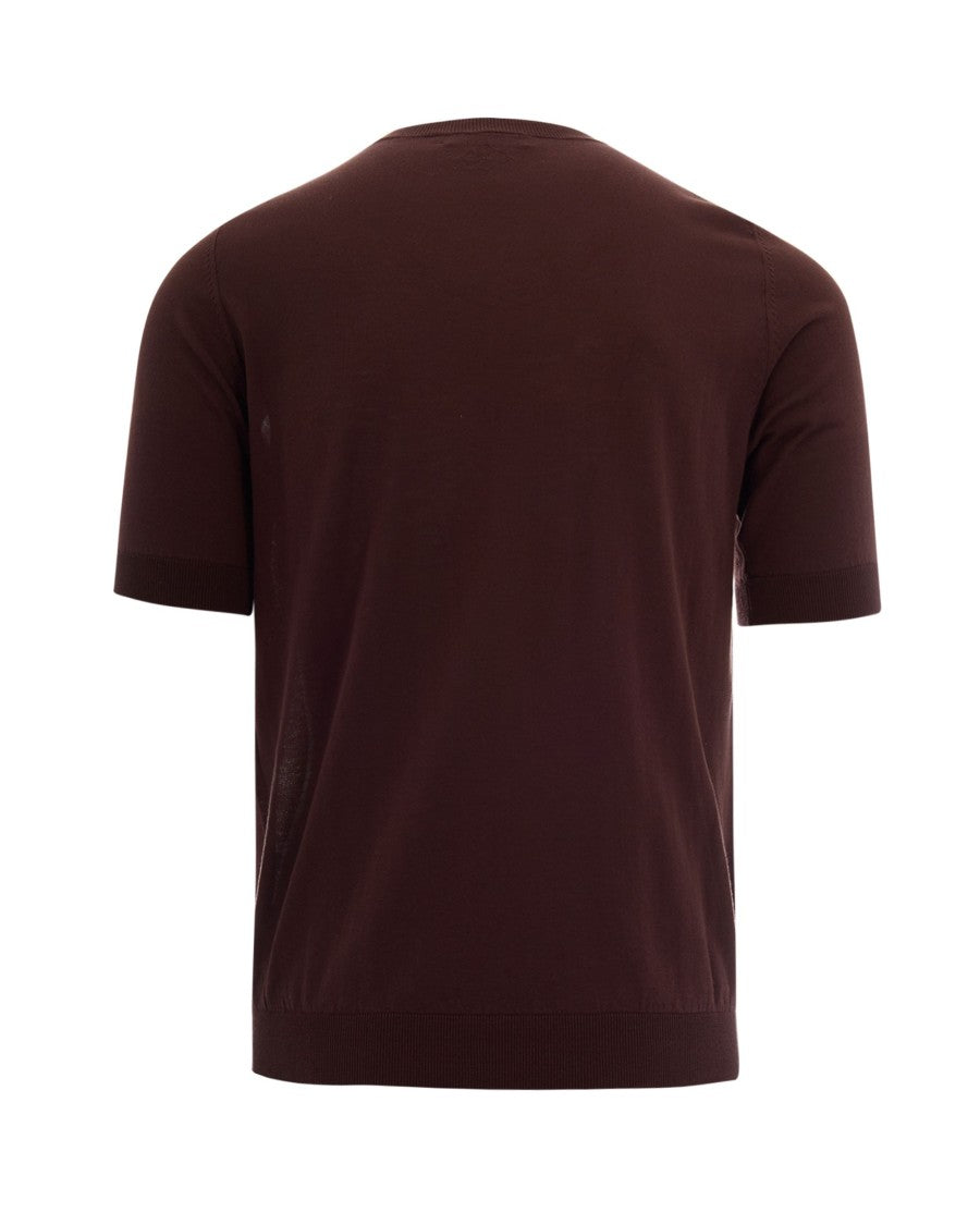 Ballantyne Slim-Fit Short-Sleeve Knit Top With Ribbed Details