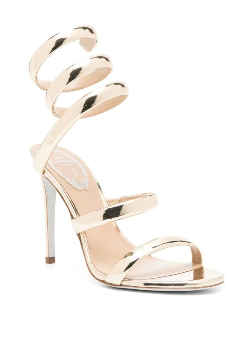René Caovilla Cleo Gold Mirror Sandal 105