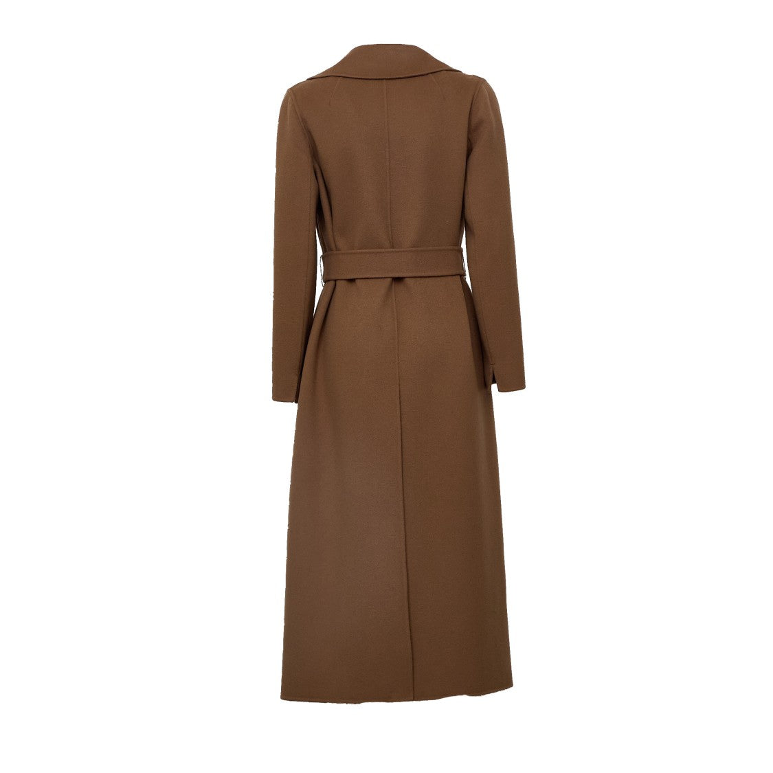 Max Mara Poldo Long Straight-Cut Wool Belted Coat