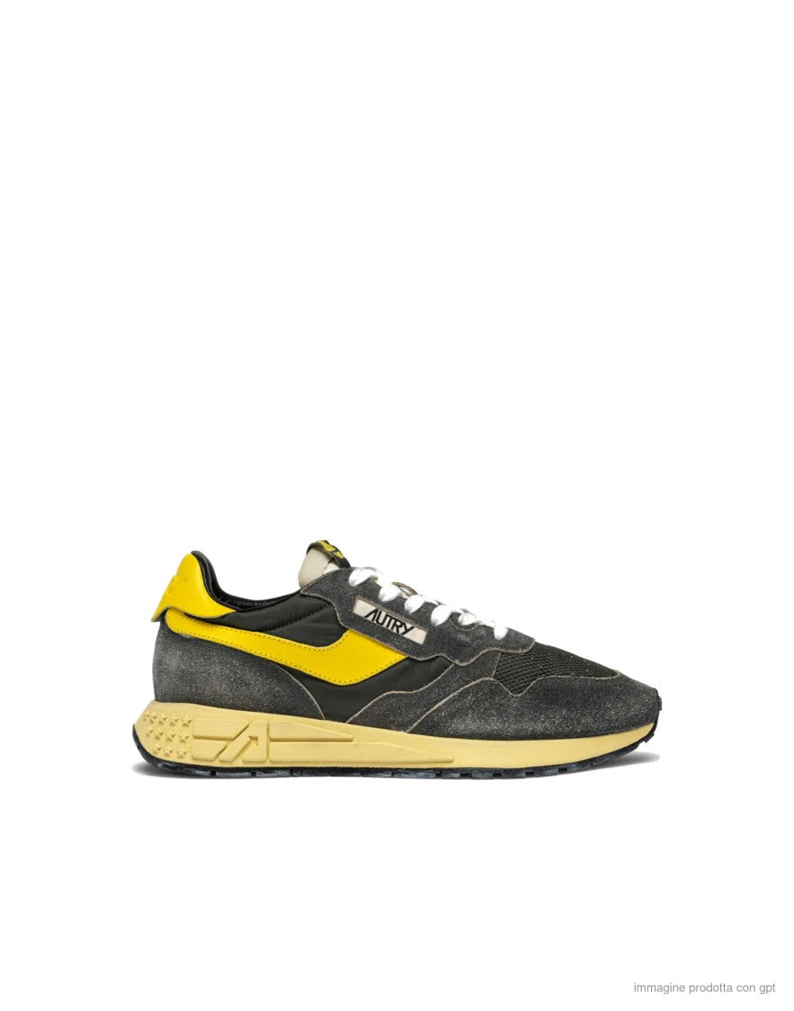 Autry Green Nylon Suede Reelwind Sneakers