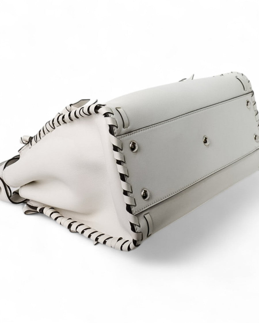 Fendi Peekaboo Medium White Bow