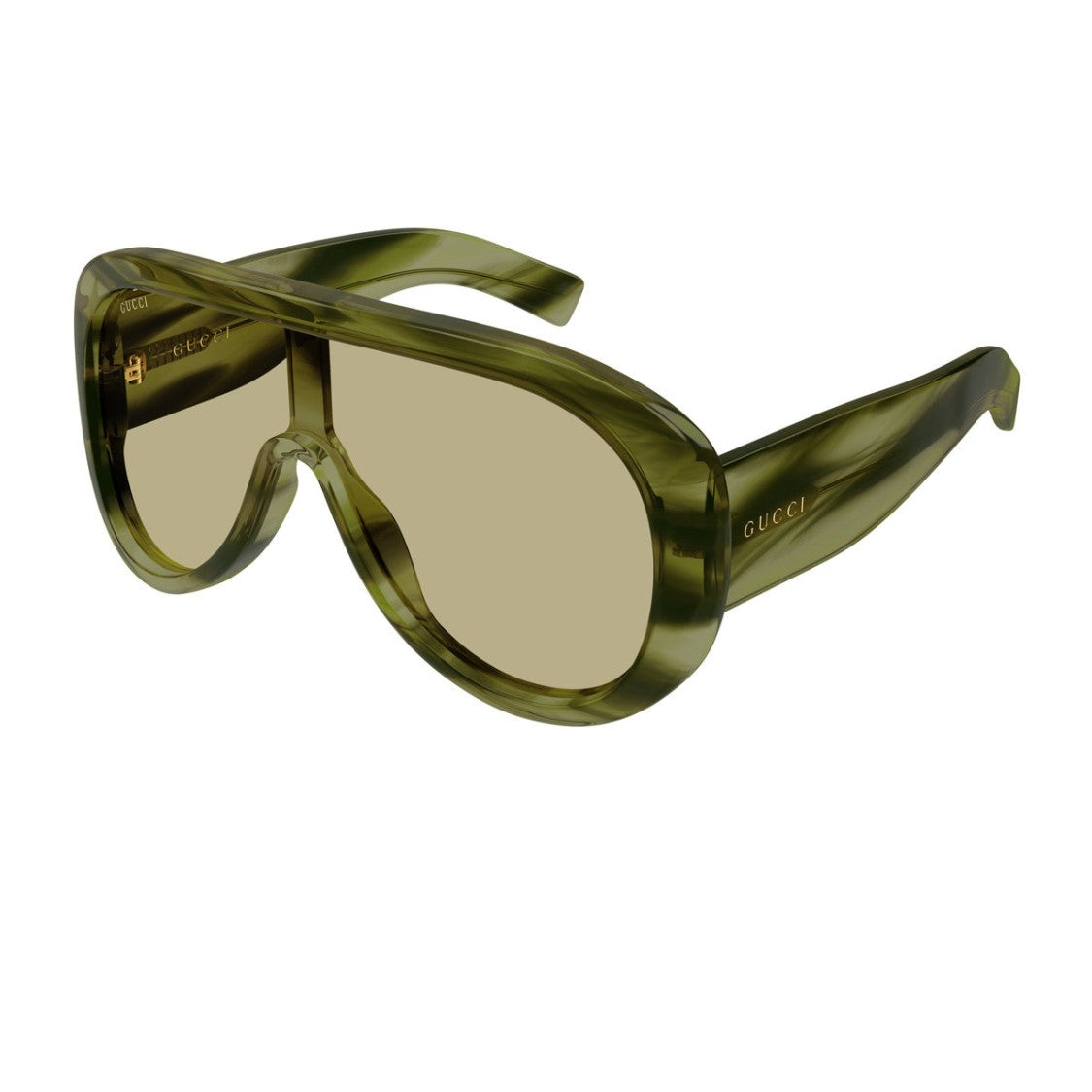 Gucci Gg2164s Havana Brown Recycled Acetate Shield Sunglasses