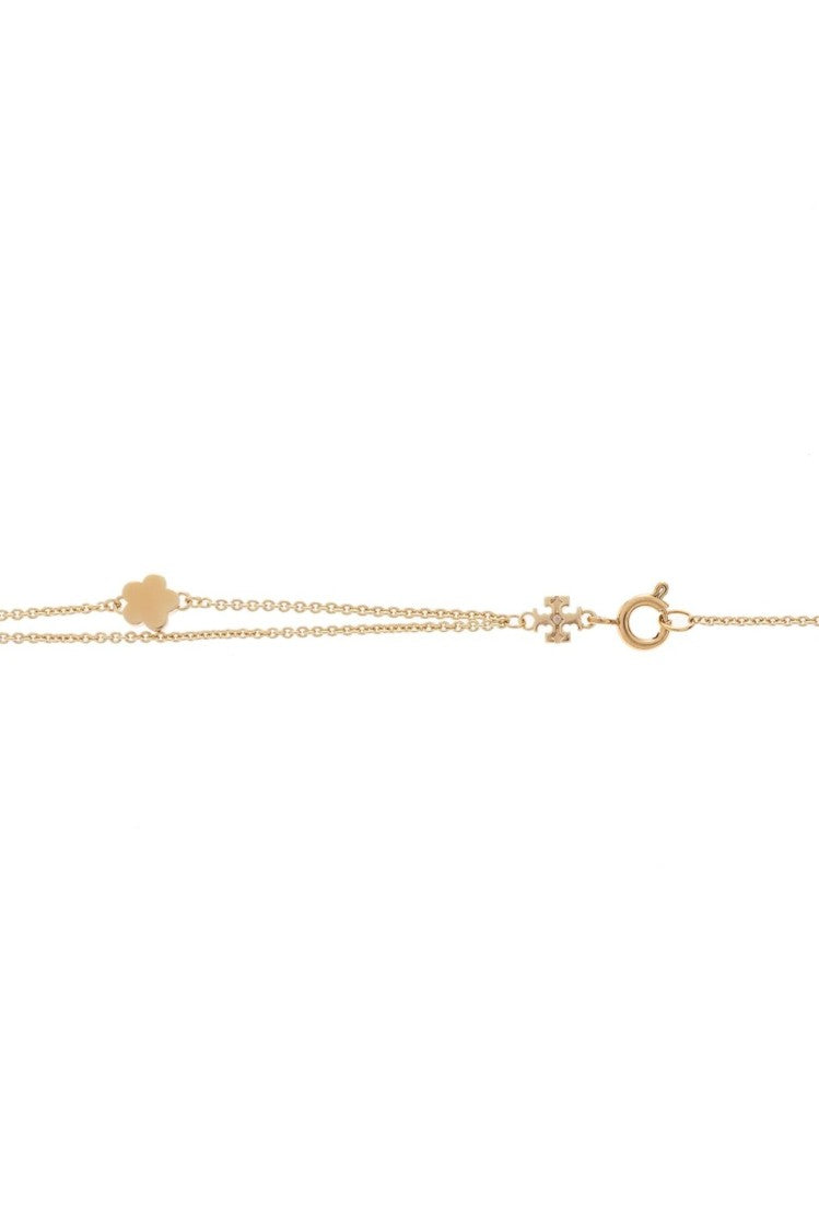 Tory Burch Golden Finish Necklace With Intricate Detailing