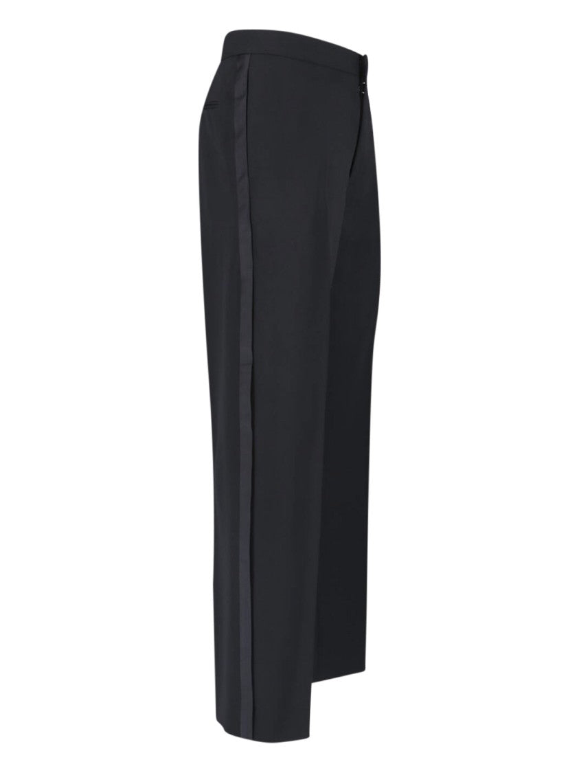 Maison Margiela Black Mid-Rise Virgin Wool Tailored Trousers