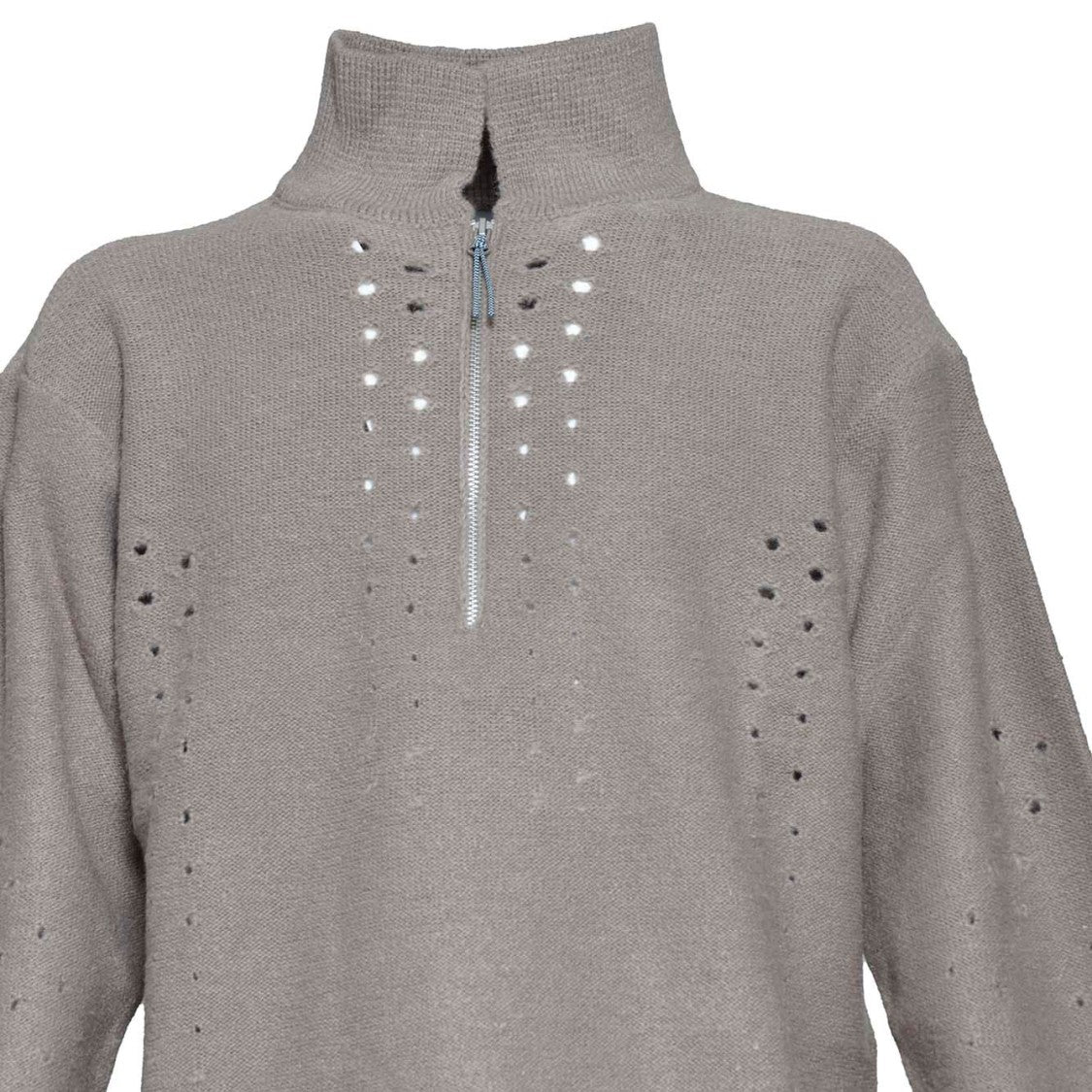 Roa Grey Mohair Knit Polo Sweater