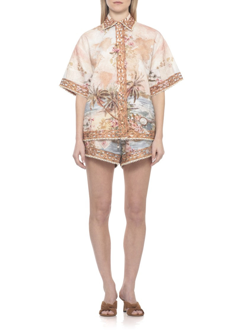 Zimmermann Ivory Mohan Lace Trims Shirt