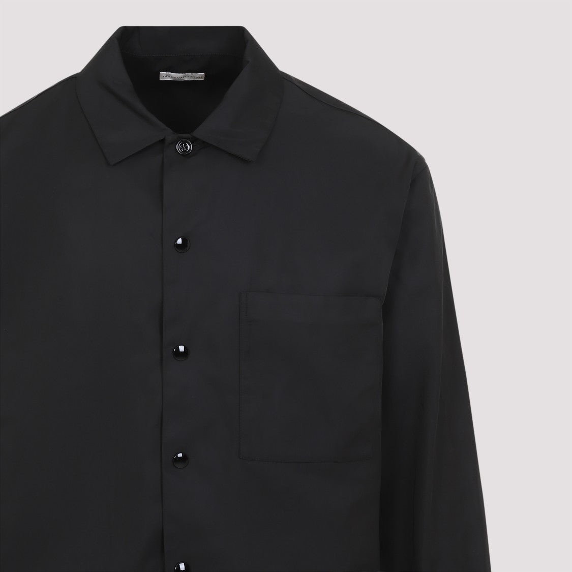 Dries Van Noten Classic Black Shirt With Button-Up Front